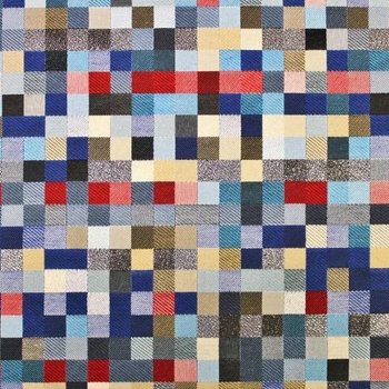 Polsterstoff Gobelin Mosaik Quadrat Blau