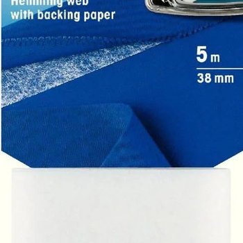 Saumvlies mit Trägerpapier zum Einbügeln 38 mm weiß