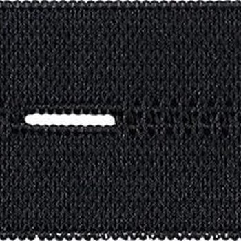 Knopflochband Elastic 25mm Meterware schwarz