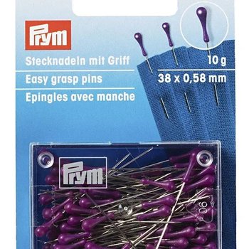 Steck-Nadel mit Griff 38 x 0,58 mm silberfarbig violett