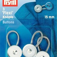 Flexi-Knöpfe mit Schlaufe 19 mm silberfarbig