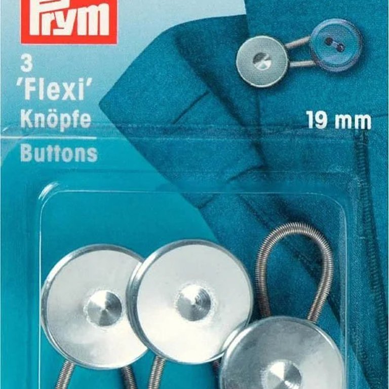 Flexi-Knöpfe mit Schlaufe 19 mm silberfarbig