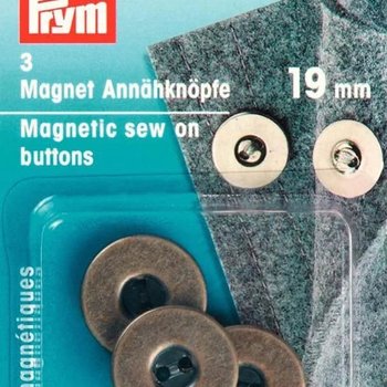 Magnet-Annähknöpfe 19 mm altmessing