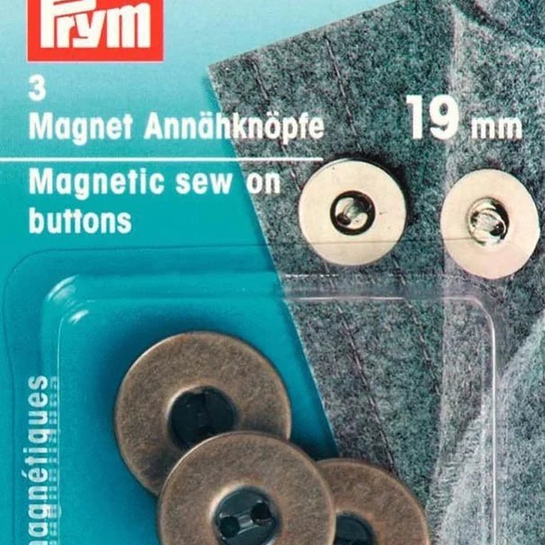 Magnet-Annähknöpfe 19 mm altmessing