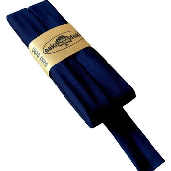 Jersey-Schrägband gef.40/20mm 3m Coupon dunkelblau