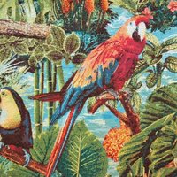 Polsterstoff Gobelin Papagei Jungle Bunt