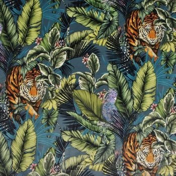Polsterstoff Samt-Digitaldruck Bengal Tiger Twilight