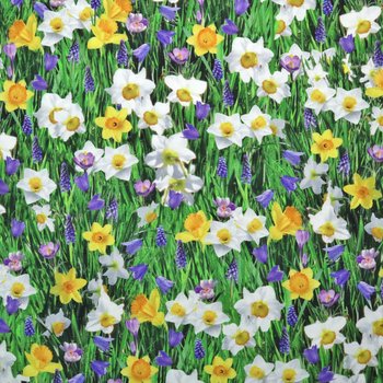 Dekostoff Digitaldruck Sommerblumen Bunt