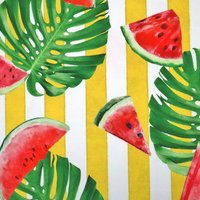 Dekostoff Panama Steifen Wassermelone Gelb