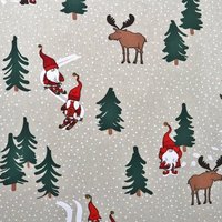Dekostoff Leinenoptik Santa And Moose