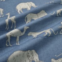 Dekostoff Panama Prairie Animals Blau