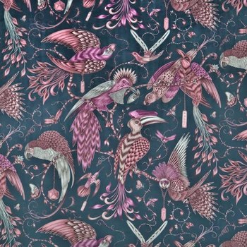 Dekostoff Samt-Digitaldruck Audubon Velvet Pink