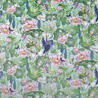 Dekostoff Samt-Digitaldruck Sapphire Garden Velvet Sapphire