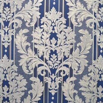 Dekostoff Satin Jacquard Versalles Blau