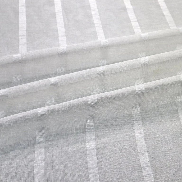 Gardinenstoff Streifen halbtransparent Aalst Streep Weiß