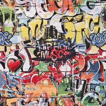 Polsterstoff Gobelin Graffiti Colourful Art Bunt