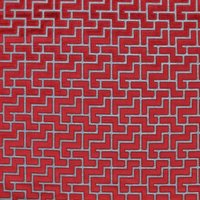 Polsterstoff Samt Jacquard Laberinto Rot