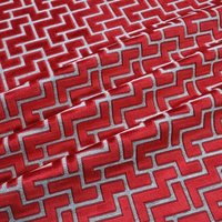 Polsterstoff Samt Jacquard Laberinto Rot