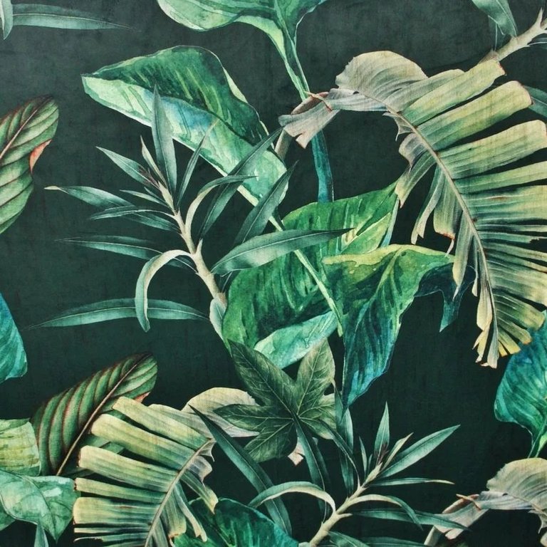 Polsterstoff Samt-Digitaldruck Rainforest Green Dark