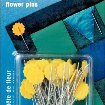 Quilt-Stecknadeln 0,60 x 50 mm Blumenkopf silberfarbig/gelb