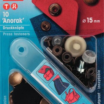 NF-Druckknöpfe Anorak MS 15 mm altmessing