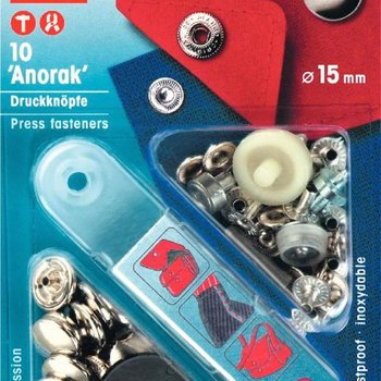 NF-Druckknöpfe Anorak MS 15 mm silberfarbig