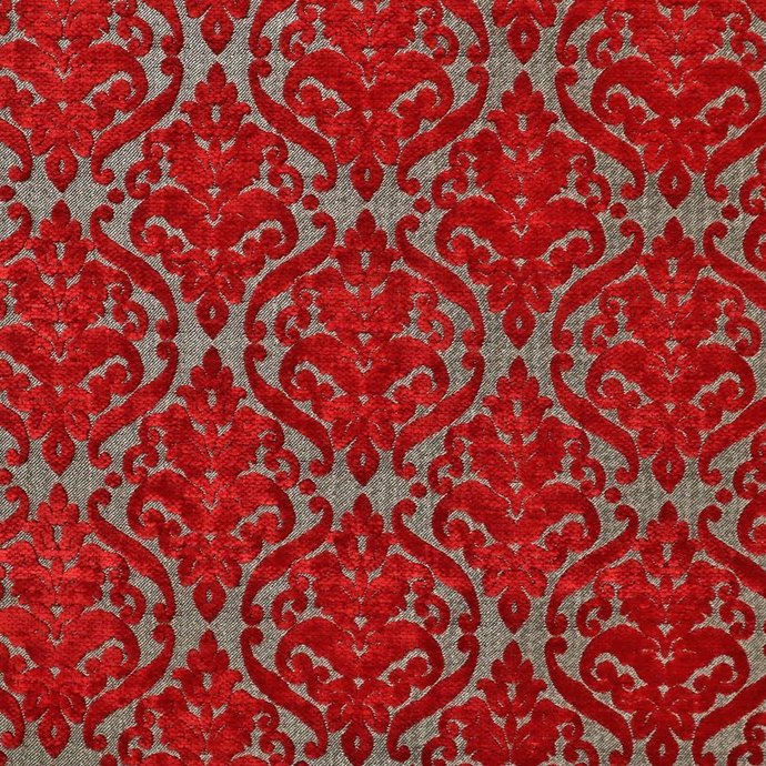 Polsterstoff Chenille Jacquard Malory Rot
