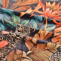 Polsterstoff Samt-Digitaldruck Leopard Jungle