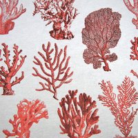 Dekostoff Jacquard Koralle Rot