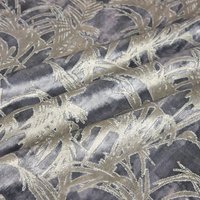 Polsterstoff Samt Jacquard Tropicale Charcoal
