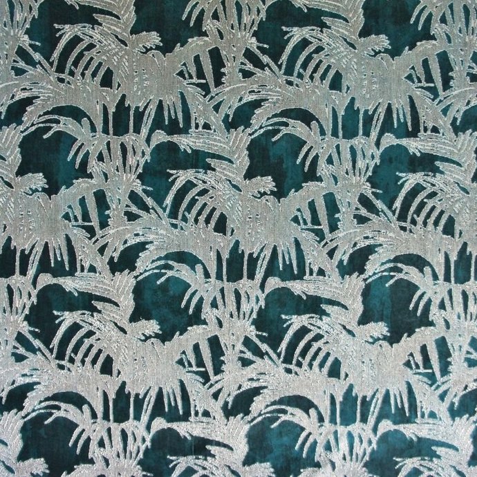 Polsterstoff Samt Jacquard Tropicale Kingfisher